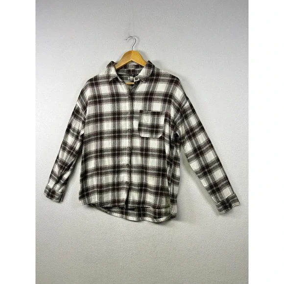 Garage Plaid‎ Flannel Shirt Long Sleeve Button Up Casual Top Women's XS - Picture 9 of 9